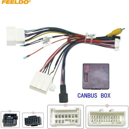 FEELDO Car Audio DVD Android 16PIN Power Cable Adapter With Canbus Box For Renault Captur Dacia Power Wiring Harness #HQ3323