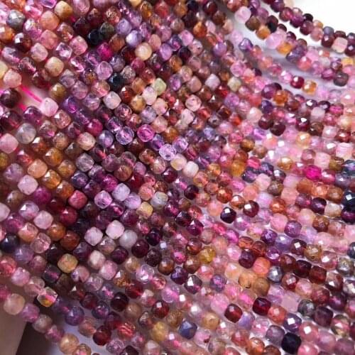 AAAA LOOSE BEADS Spinel multicolor square faceted 4-4.5mm Wholesale for DIY jewelry necklace 36cm