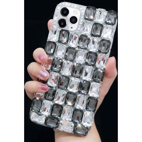 Luxury Fashion Full Square Crystal Rhinestone Diamond Bling Case Cover For iPhone 12 Mini 11 Pro XS Max XR X 8 7 6 6S Plus SE