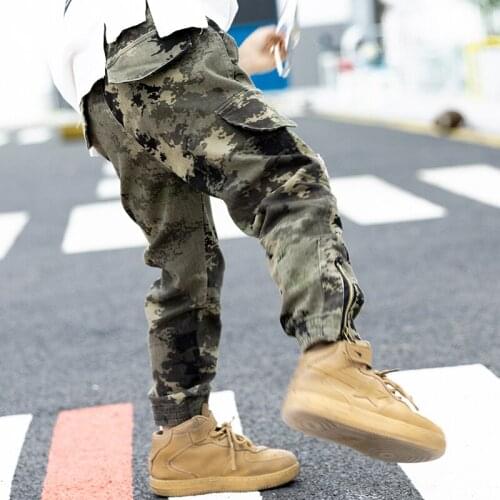 Childrens Camouflage Pants Spring Fall New Arrival Boys Casual Overalls Trousers For 3-14 Years Old Teenager Kids Clothes P333