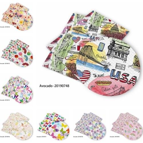 Huangtao Diy accessories 30*136cm Printed Faux Synthetic Leather for Bow,DIY handmade Materials