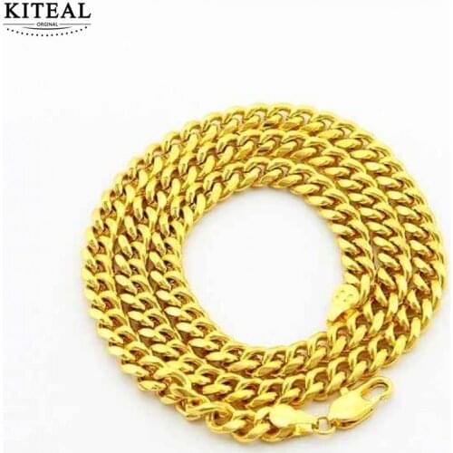 KITEAL floating charms pure gold color Maiden collar necklace few string erkek kolye men jewelry