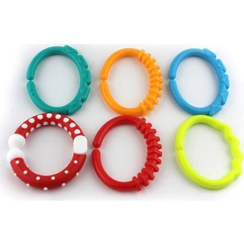 Hot Sale Baby Toys 0-12 months Rainbow Kids Molars Ring Teether Teddy Chain Clutch Ring Apron Baby Birthday Gifts