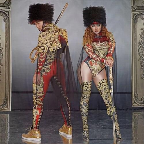 T26 Party cosplay wears bodysuit female sexy pole dance dress men jumpsuit 3D print outfit show outfit dj club clothing disco