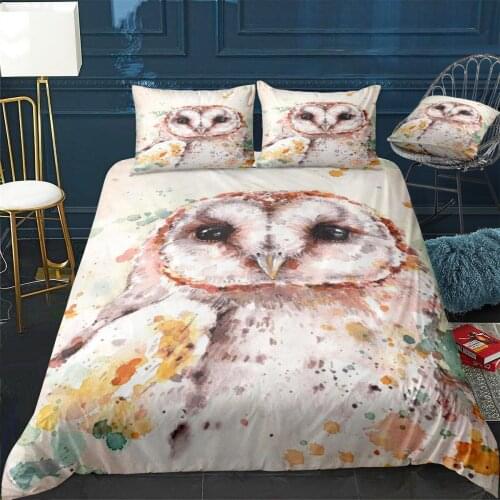 Australian Barn Owl Water Colour Art Quilt Cover Pillowcase 3Piece Comforter Bedding Set With Pillow Case Duvet Cover
