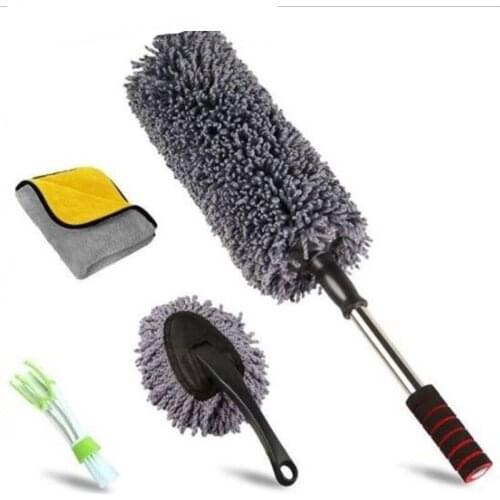 Car dust collector kit, expandable microfiber multi-purpose dust collector/clean dashboard dust collector/car interior brush