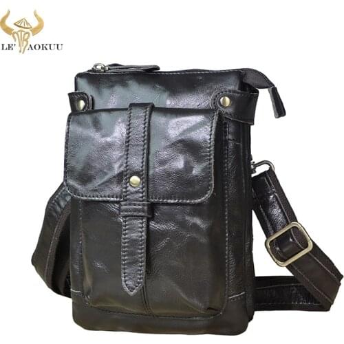 Leather Men Multifunction Designer Casual Mochila Shoulder Messenger Bag Fashion Belt Waist Pack Bag Phone Tablets Case 8711-g
