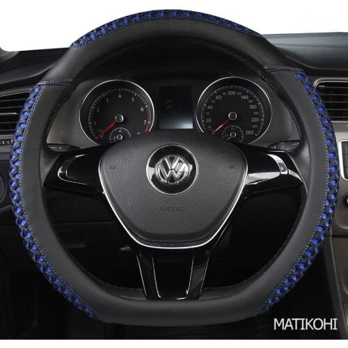 MATIKOHI Carbon Fiber Leather Car Steering Wheel Cover For Hondas Civics CRV BRV Fit Jazz Accords City Freed Mobilio Stream