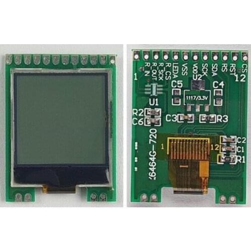 12PIN COG 6464 LCD LCM Screen Module ST7567 Drive IC White Backlight 5V SPI Interface