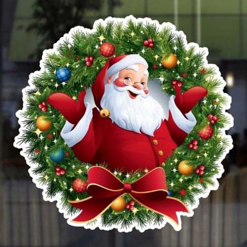 Santa Claus Merry Christmas Wall Sticker Christmas Festival Decoration Living Room Home Window Glass Door New Year Stickers