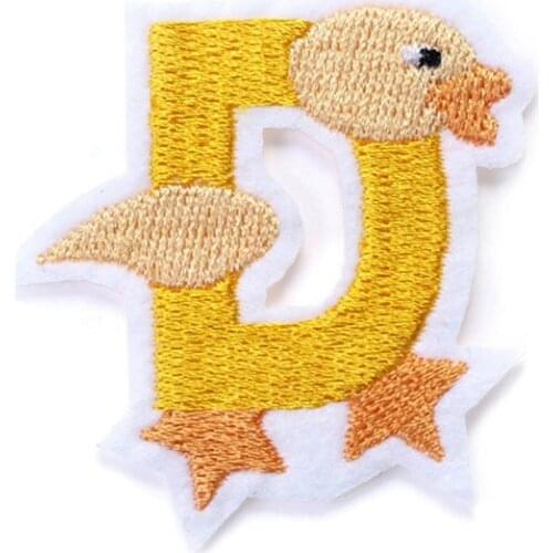 Letter Patch Patches On Clothes Cartoon Letter Animal Lovely Badge Embroidered Patches For Clothing Iron On Patches For Children