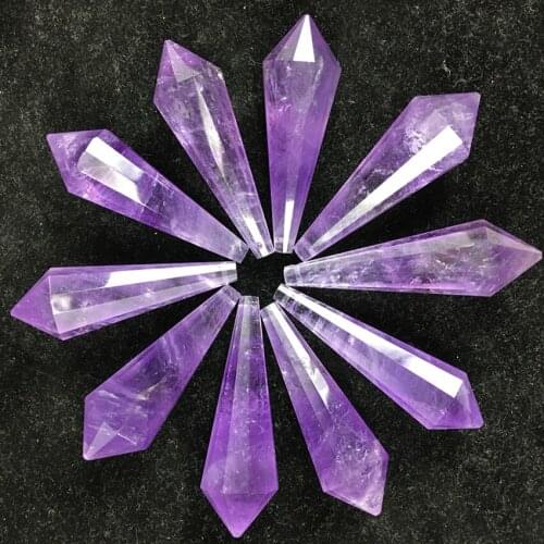 Natural amethyst angel pendulum sweater necklace pendant wand piont reiki healing crystals provide energy as for gift wholesale