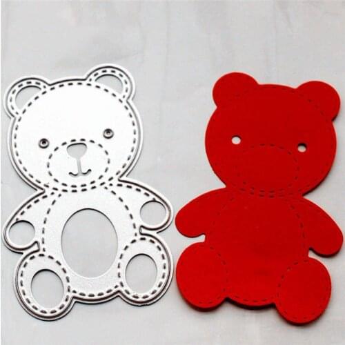 NEW Cute Teddy Bear Metal Cutting Dies Stencil DIY Scrapbooking Album Paper Card
