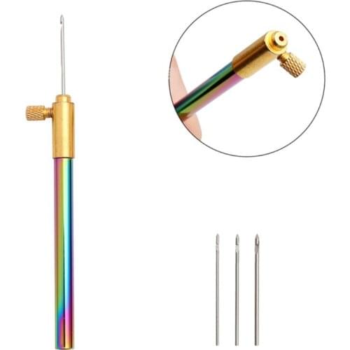 2021 New Embroidery Beading Tambour French Crochet Hook with 3 Needles Bead Sewing Knit