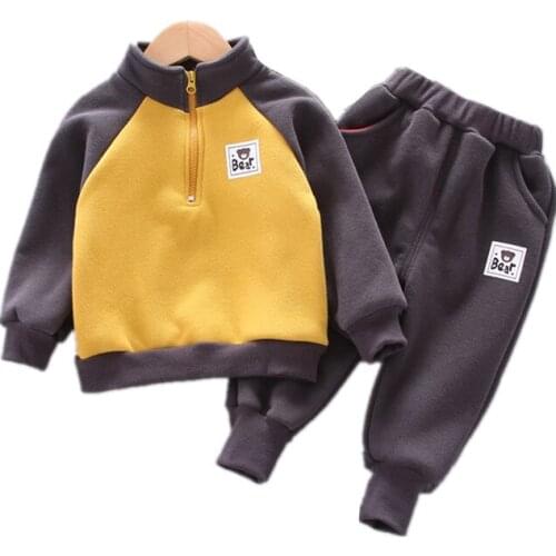 Toddler Cartoon Clothes Kids Turtleneck Jacket Pants Autumn Winter Children Plus Velvet Clothing Baby Boy Girls Casual Tracksuit