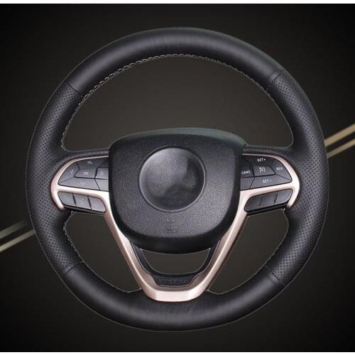 Car Braid On The Steering Wheel Cover for Jeep Grand Cherokee 2014 2015 2016 Accessory Auto Braiding Wheel Covers Car-styling