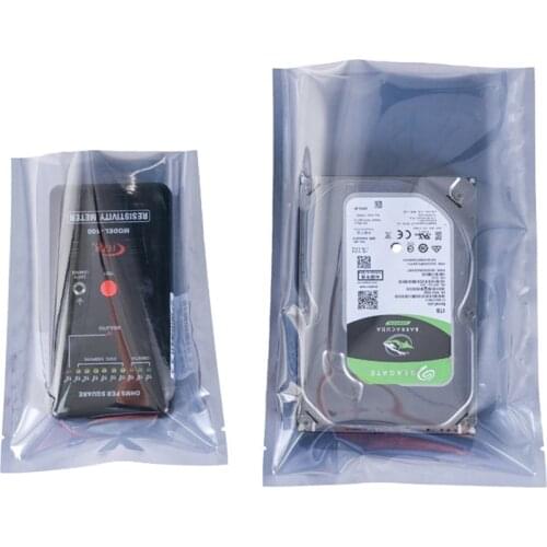 100Pcs Top Open Antistatic Bag Mylar Foil Heat Seal Tear Notch Flat Pouches for Electronic Accessories Hard Disk Network Pouches