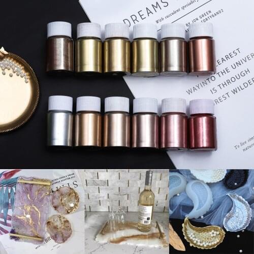 10g Shimmer Metallic Pigment Pearlescent Gold Silver Color Colorant UV Epoxy Resin DIY Pearl Pigment Dye For Jewelry Making Tool
