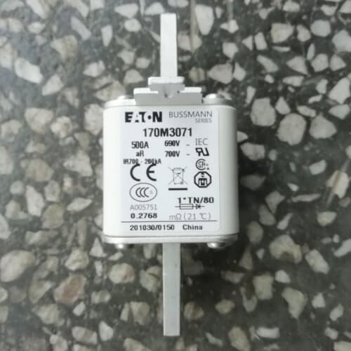 Fuses: 170M3021 170M3071 500A 690V / 170M3022 170M3072 550A / 170M3023 170M3073 630A 690V aR