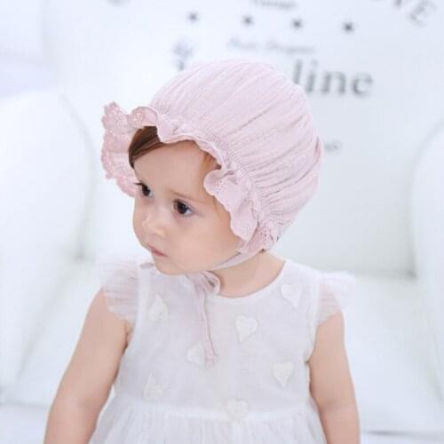 New Baby Hat for Girls Spring Summer Newborn Hat Princess Lace Baby Girls Cap Adjustable Baby Girl Hat Cotton Infant Hats