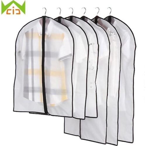 WCIC Non-smell Clothes Dust Cover Storage Bag Wardrobe Clothes Organizer Suit Coat Protector Household Clothing Garment Bags