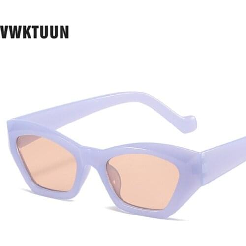 VWKTUUN Jelly Color Sunglasses Women Vintage Colorful Sunglasses Cat Eye Glasses UV400 Driving Driver Shades Outdoor Eyewear