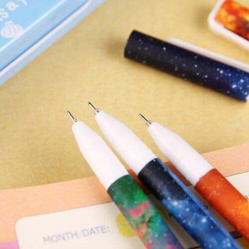 0.38mm Starry Star Night Gel Ink Pen Ballpoint Pens 6 Pcs/set Cute Pens Black Ink Refill Office Accessories School Supplies