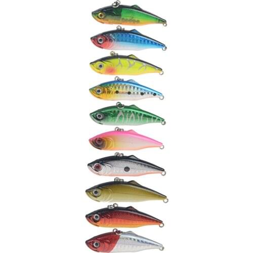 10pcs VIB Bait Hard Crankbait 6cm 11g Long Shot Wobblers Rattling Artificial Bait winter Pesca Fishing lure Vibration Pike