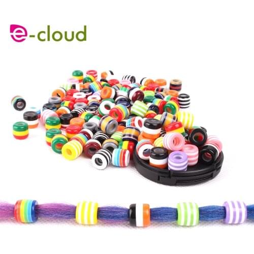 50-100pcs 6mm Mix Color Hair Bead Beautiful Braiding Hair Dreadlock Beads Plastic Color Dread Hair Beads for Crochet Braids