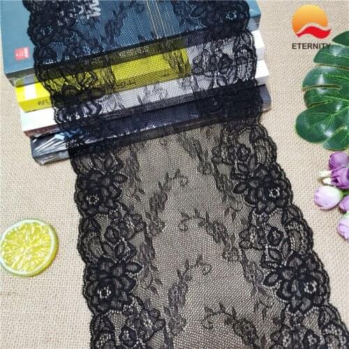 E1280*19.5CM Lace elastic lace fabric ribbon for fabric wedding elastic lace decoration white large edge