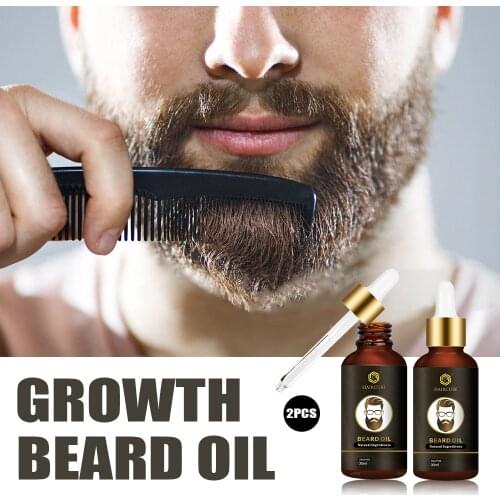 Haircube Men Beard Growth Essential Oil Kit Nourishing Enhancer Beard Liquid Natural Organic Growth Oil Beard Care Product 2Pcs