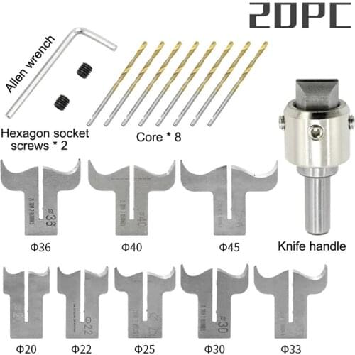 20 pcs Lucky Buckle Beads Ball Knife Wooden Milling Cutter for Wood Router Bit Woodworking Tool