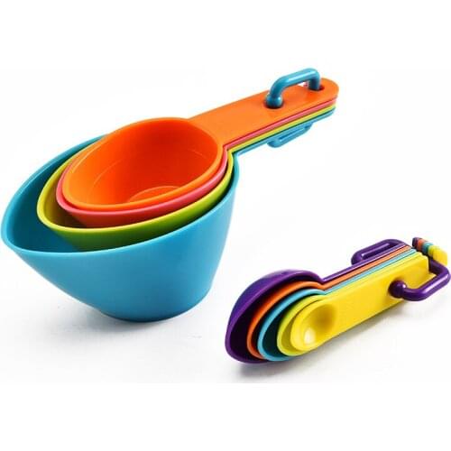 4PcsMulti Plastic Handl Purpose Spoons and Cup measuring cup Measuring spoon Tools Baking Accessories