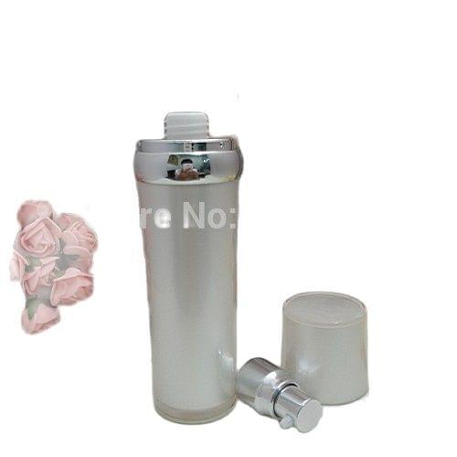 80ml pearl white acrylic barrel type press pump bote, lotion bottle, serum bottle foundation bttte or emulsion bottle