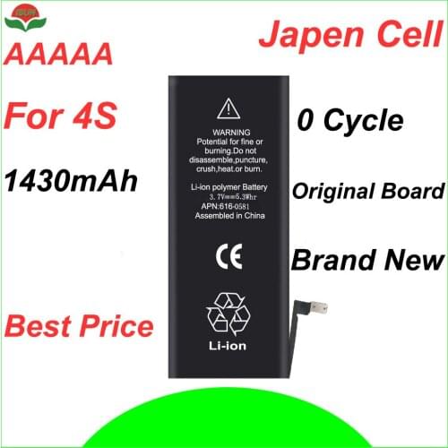 ISUN original quality 0 cycle mobile battery for iPhone battery 4S 1430mAh 3.7V battery replacement