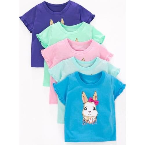 Childrens Clothing Summer New Baby Girls T-shirts 2021 Kids Casual Cotton High Quality Tees Cartoon Print T Shirts For Girls