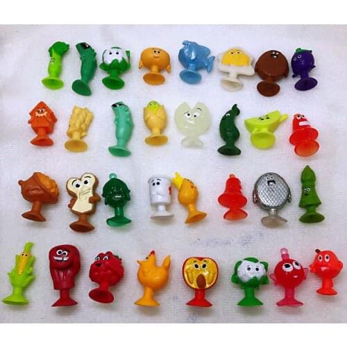 Soft Vegetable Fruit Action Figure Capsule Toys 10-30Pcs Random Send Stikeez Animal Mini Action Figure Sucker Toy Kids Xmas Gift