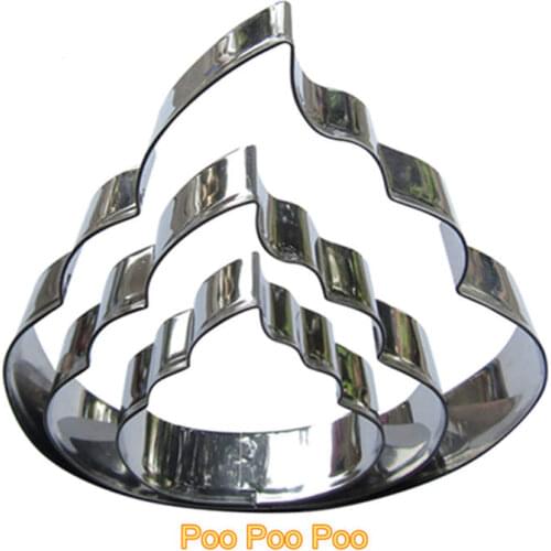 Poo shape 3 piece biscuit cutting molds, baking tools, cake decorating soft candy tools