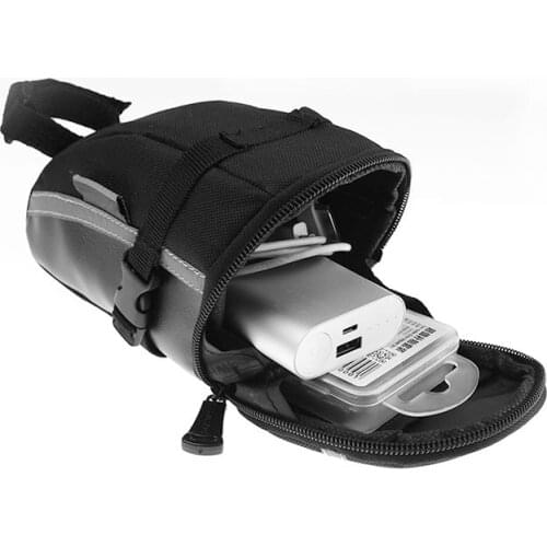 ROSWHEEL Mountain Bike MTB Tail Bag Bicycle Saddle Bag Road Bike Pouch Cycling Seat Bag Black Rear Seatpost Panniers Black