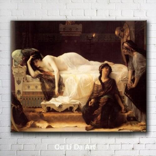 Classical court figures nude sleeping beauty bed oil painting canvas printings printed on canvas wall art decoration picture