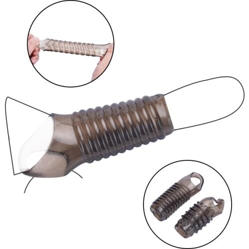 Silicone Penis Ring Adults Sex Toy for Men Vagina Condom Ribbed Multi Functional Dildo Girth Enhancer Anal Butt Plug Dick Sleeve