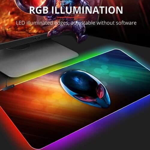 Mousepad Alienware RGB Black Large Gaming Mouse Pad Colorful Mouse Mat Keyboard Mat Table Mat Desk Mat For Notebook Laptop Gamer