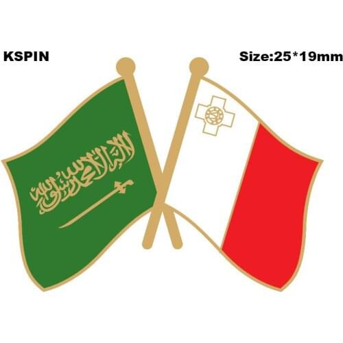 Saudi Arabia & Malta Friendship Flag Lapel Pin Friendship Flag Badge Flag pin