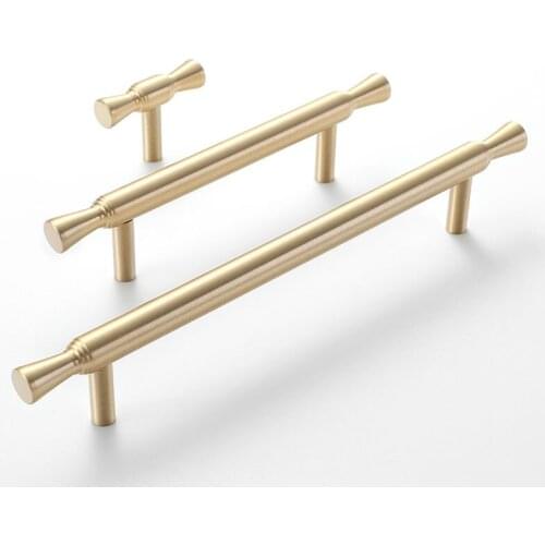 Brass Gold Handle And Knobs Kitchen Cabinet Knobs Drawer Pulls Wardrobe Handles Modern Nordic Furniture Door Hardware