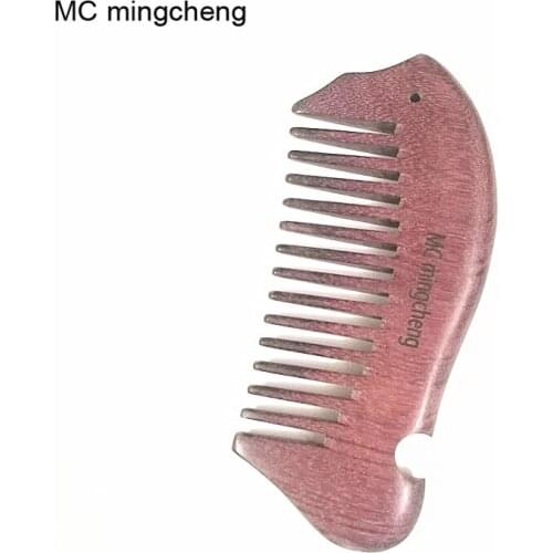 MC Pocket Violet Wood Comb Handmade Fish Shaped Natural Wood Beard Combs No Static Pet Wooden Comb Hair Styling Tool Best Gift