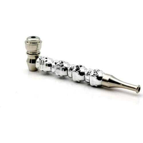 130MM Metal Smoking Pipe Skull Zinc Alloy Metal Bowl Metal Smoking Hand Spoon Pipe Tobacco Fit Dry Herb Pipes smoking