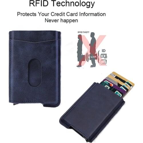 Bycobecy Mens Top Pu Leather Wallet Card Holder ID Card Case Brand RFID Black Magic Purse 2021 Business Casual Bags For Women