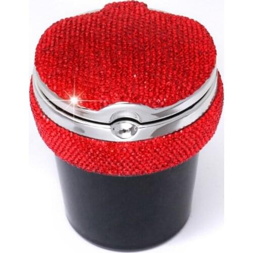New car ashtray Creative car diamond ashtray with Led light Diamond car ashtray car interior ornaments