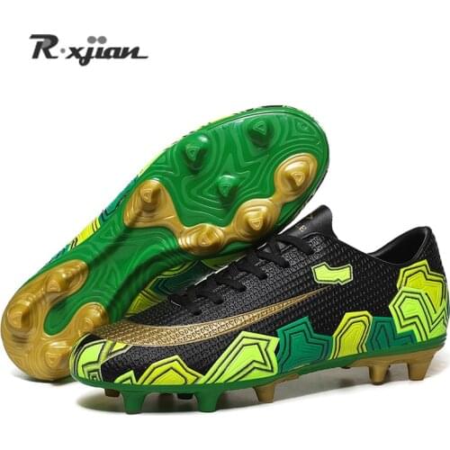 New Soccer Shoes FG Men Football Shoes Soccer Cleats Training Football Boots High Ankle Sport Sneakers Mens Dropshipping genuine