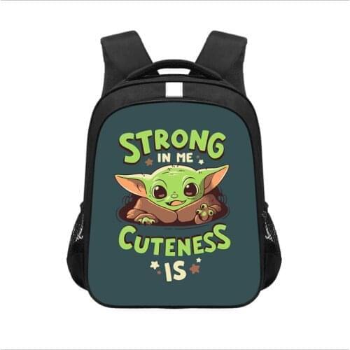 13 inch new baby Yoda Student Backpack Mandalorian polyester childrens schoolbag fashion lightening Backpack
